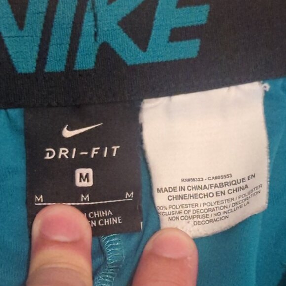 Nike Mens Medium Green Athletic Shorts Swoosh Logo Dri-Fit Gym Running - Picture 3 of 7